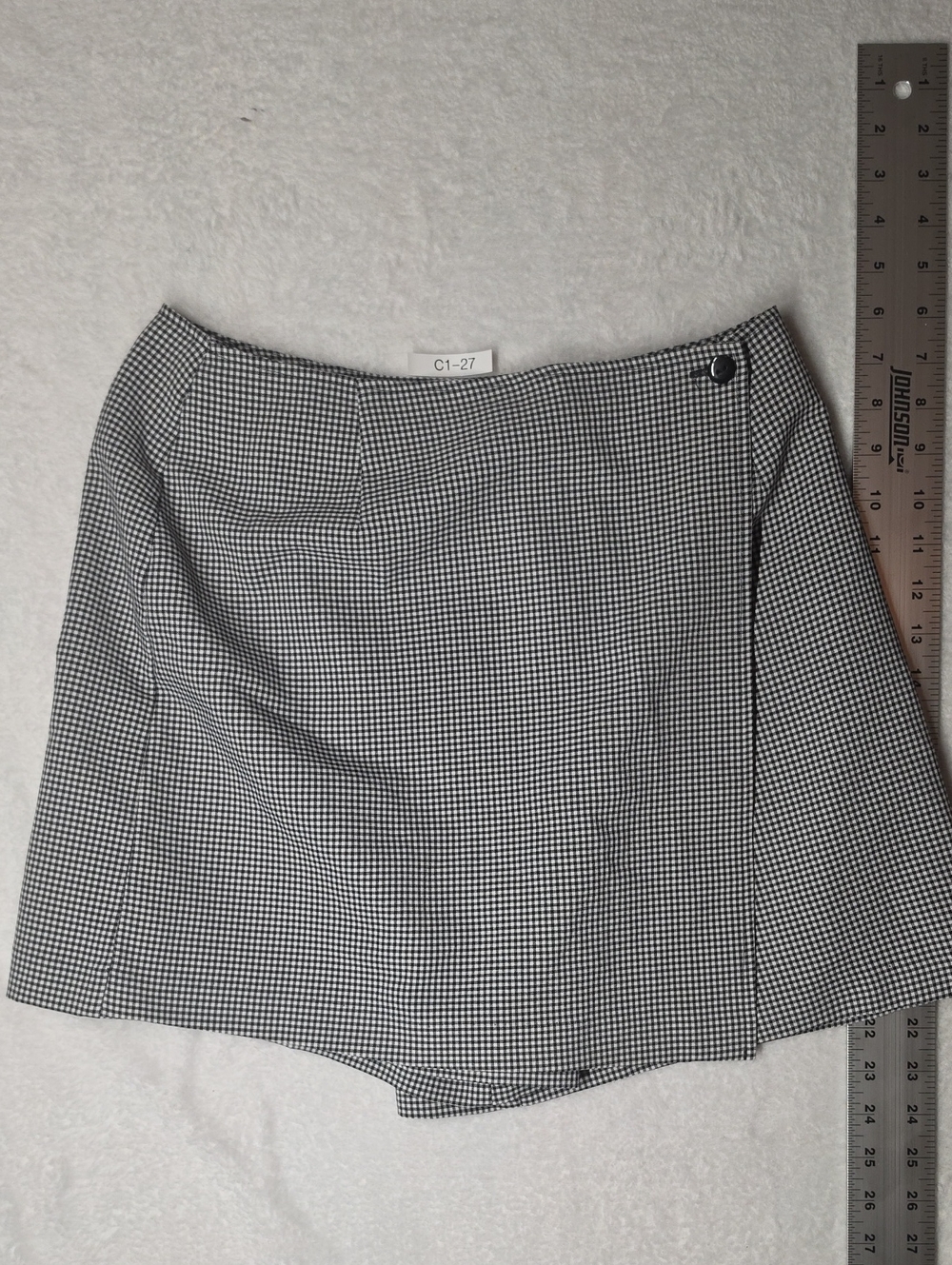 Classic Gingham Mini Wrap Skort in Black & White